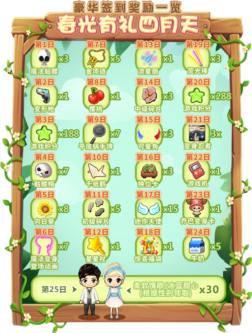 春光有礼四月天《推理学院》豪华签到奖励一览_游戏资讯-游民部落(gamecolg.com)