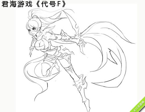 代号F手游刺客线稿曝光灵动犀利的女刺客_游戏资讯-游民部落(gamecolg.com)