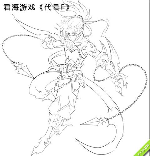 代号F手游刺客线稿曝光灵动犀利的女刺客_游戏资讯-游民部落(gamecolg.com)