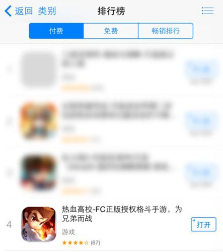 《热血高校》AppStore付费榜第4首日付费率16%_游戏资讯-游民部落(gamecolg.com)