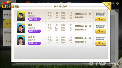 《中超风云》手游青训营揭秘鲁能中超大血库_游戏资讯-游民部落(gamecolg.com)